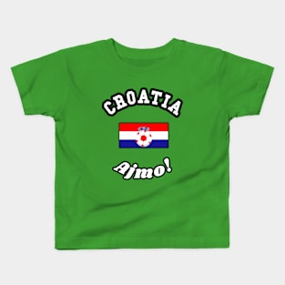 ⚽ Croatia Soccer, Zastava Hrvatske Flag, Ajmo! Team Spirit Kids T-Shirt